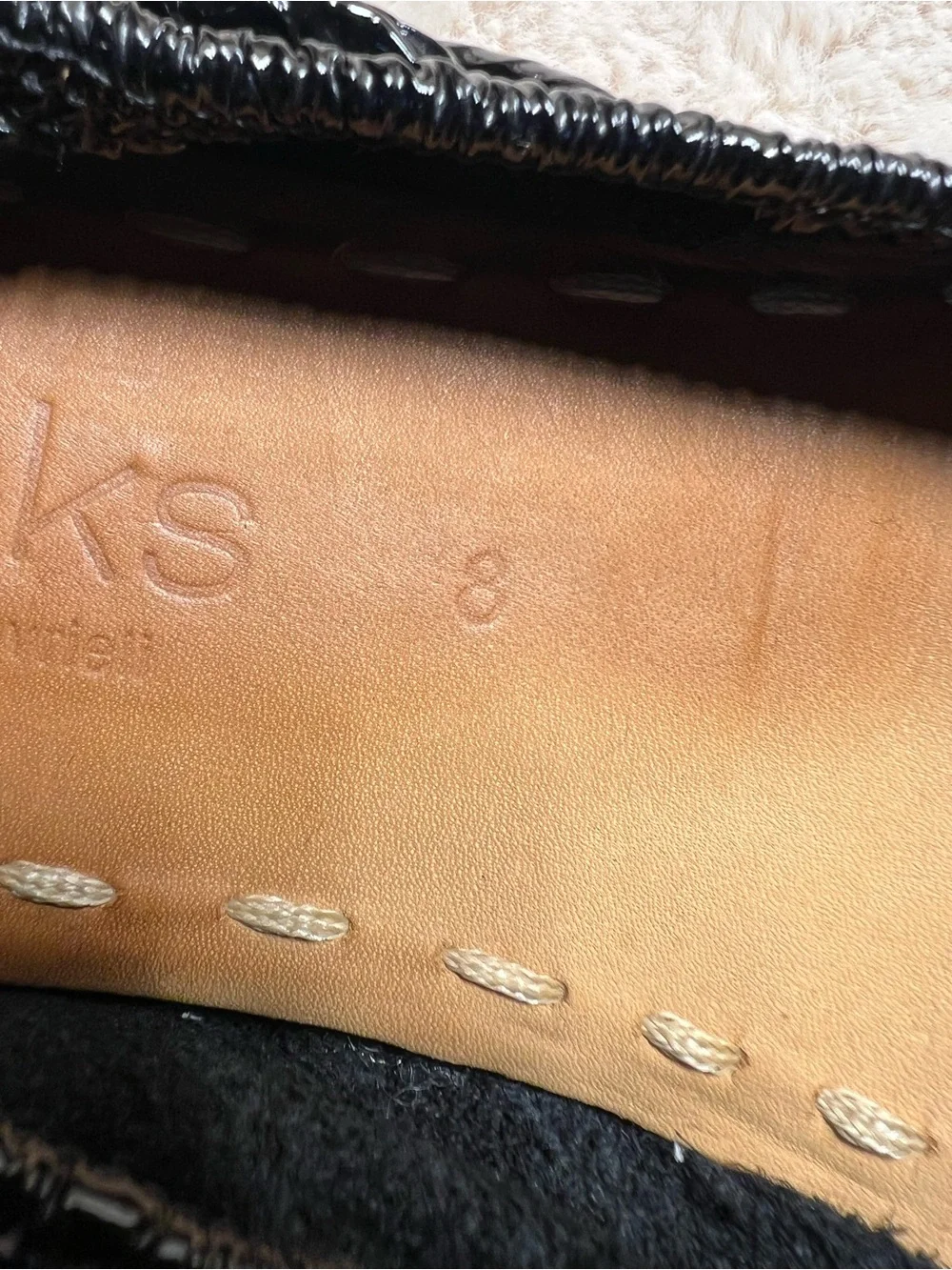 Tieks Obsidian Black Croc patent leather ballet flats size 8
